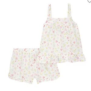 Carter's Little & Big Kid Girls Rib Sleeveless 2-pc. Pajama Sets in white size 7